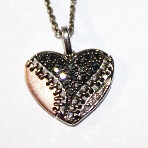 Sterling & 10kt Gold Disney Nightmare Before Christmas Diamond Heart Necklace